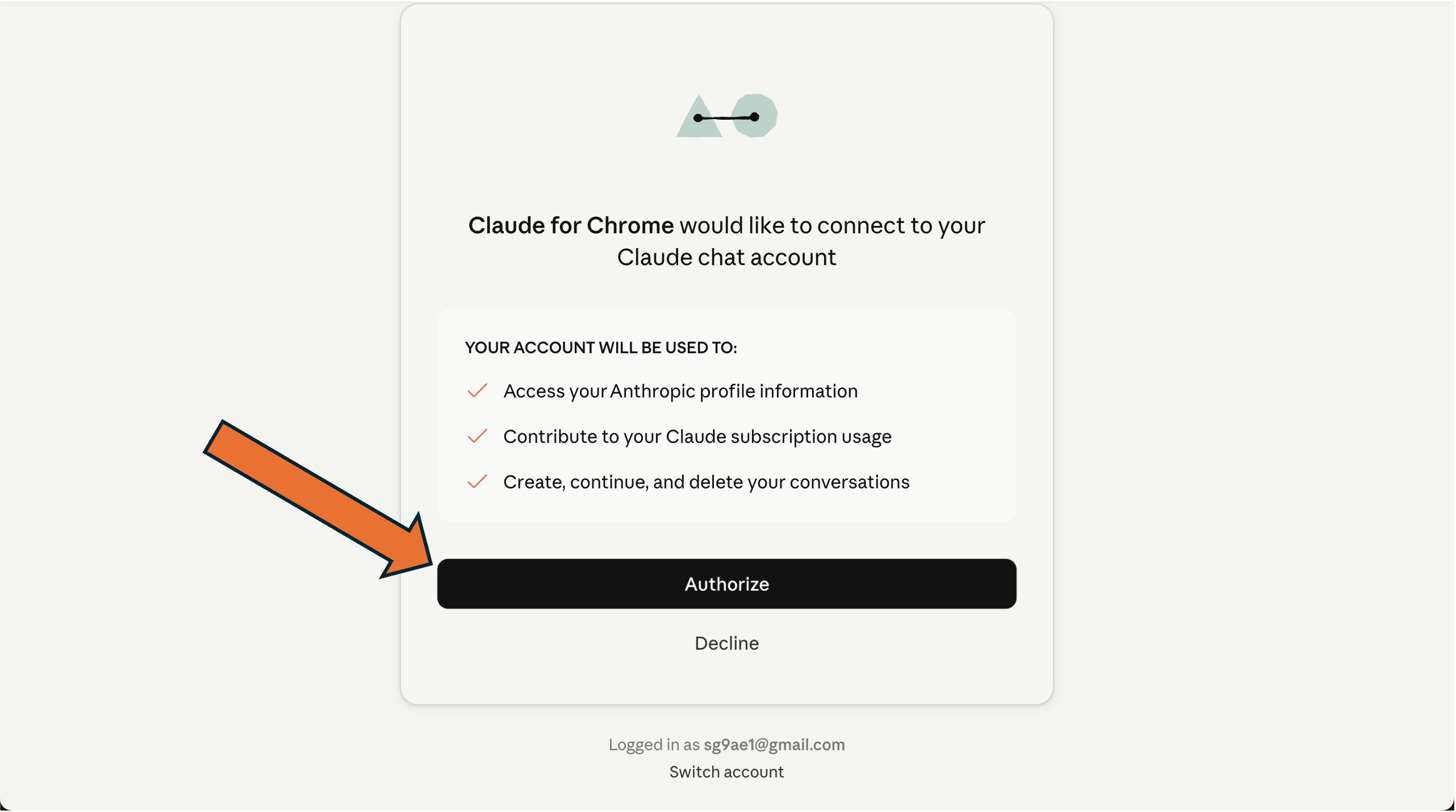 Authorization popup