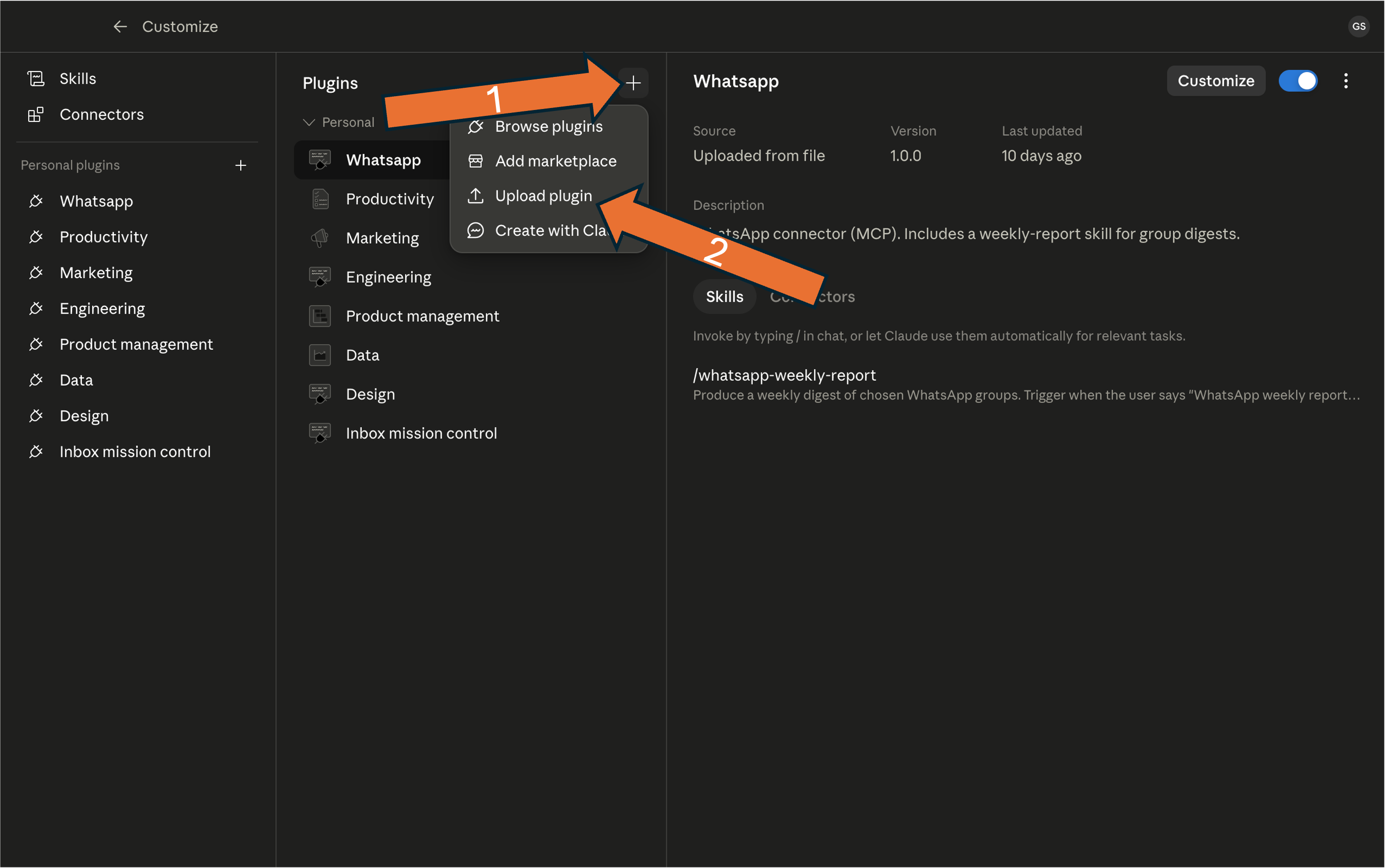 Upload the plugin