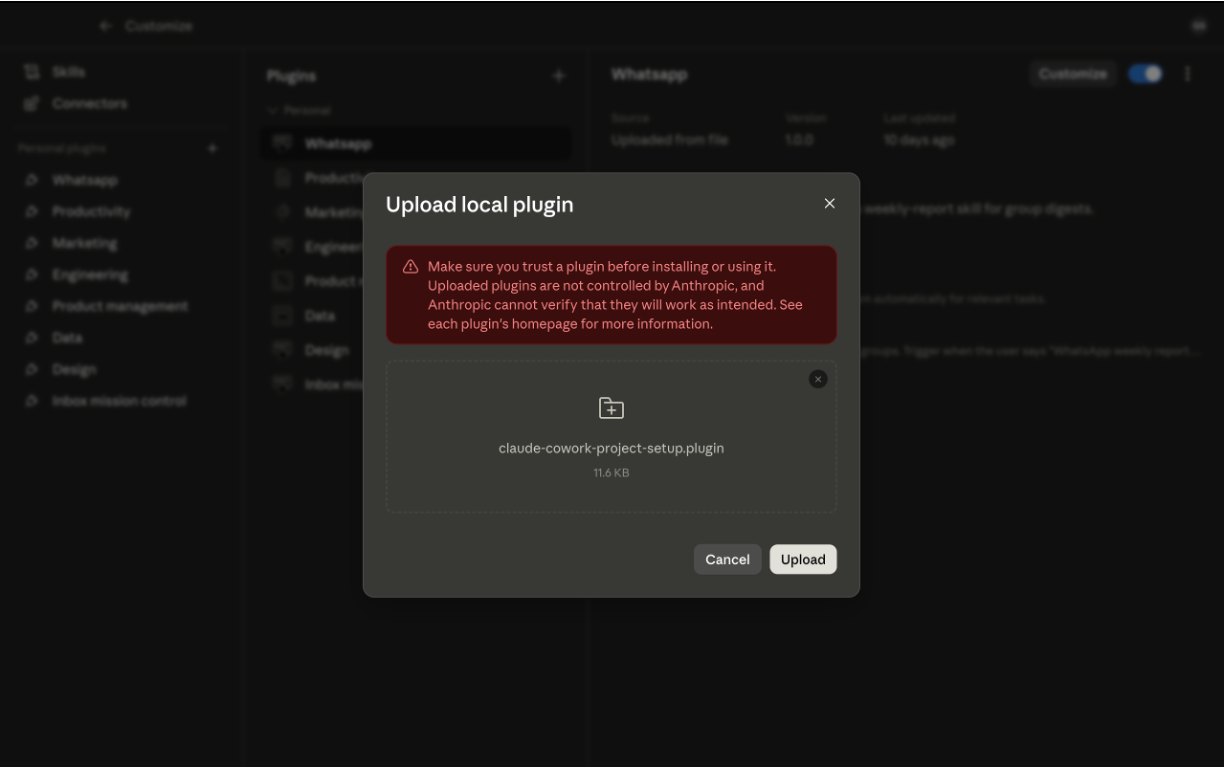 Upload the plugin — step 4