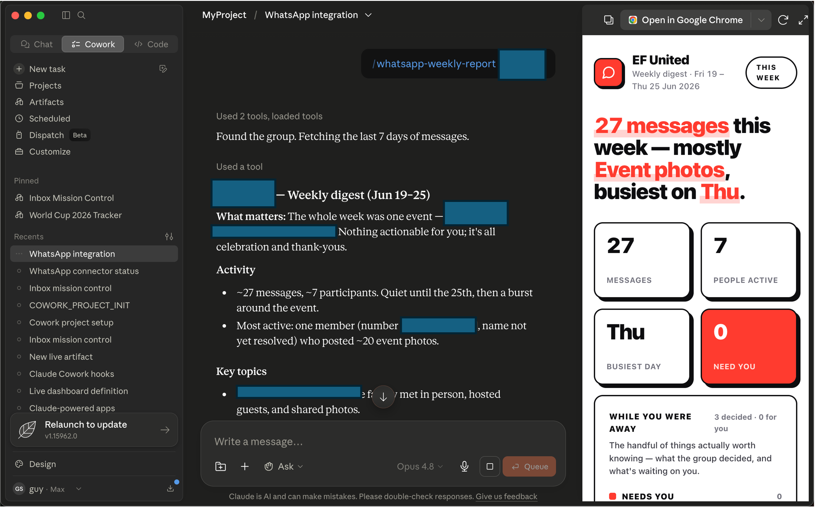 The generated weekly digest