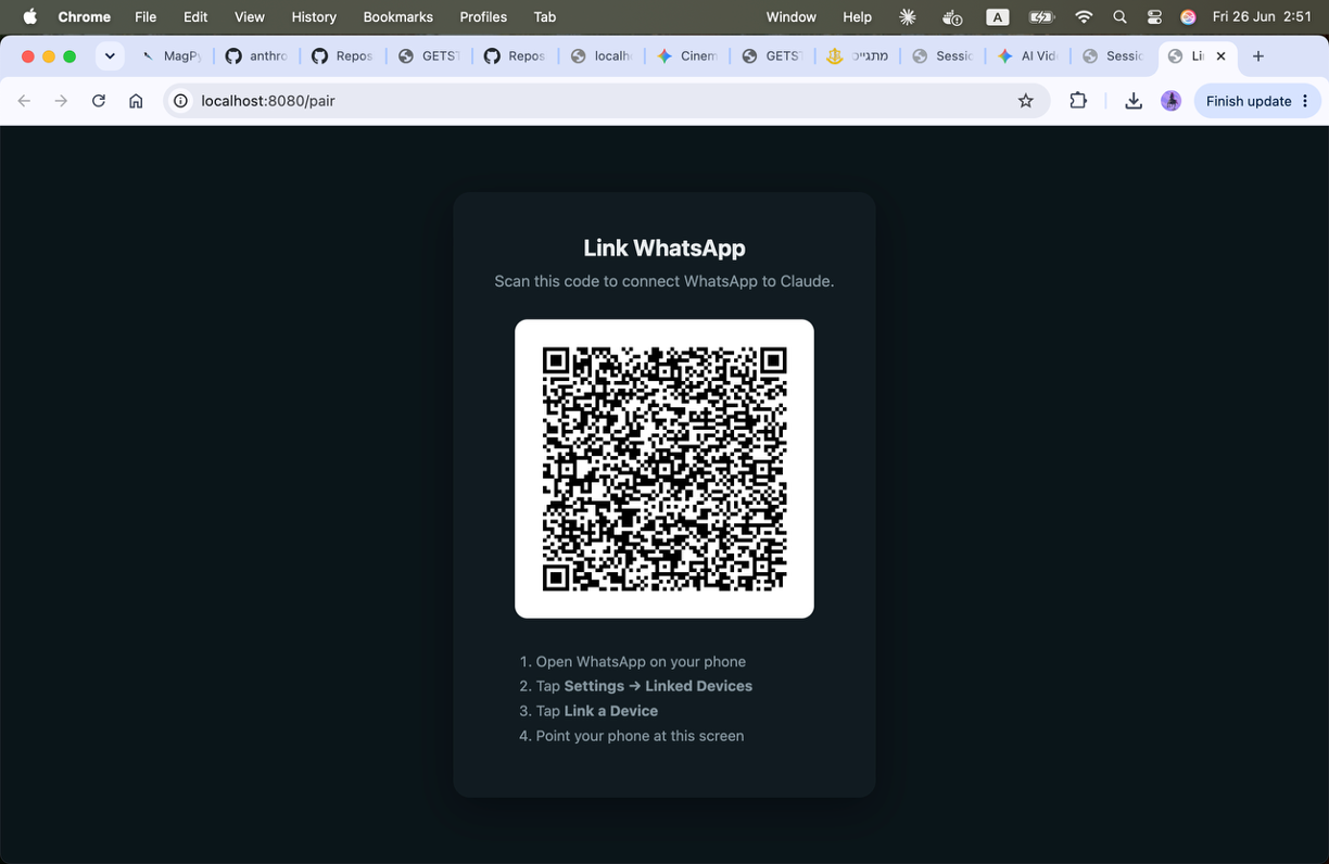 Pairing QR code in the browser